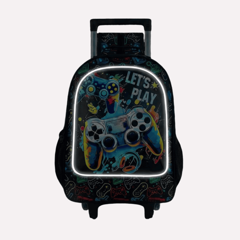Ensemble Cartable à Roulettes Gaming Garçon 3 Pièces - Polyester
