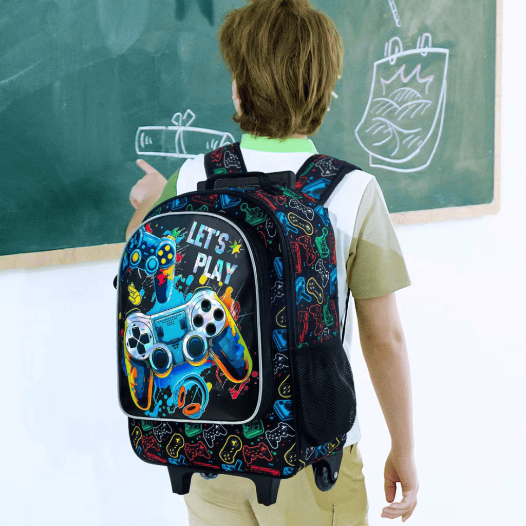 Ensemble Cartable à Roulettes Gaming Garçon 3 Pièces - Polyester