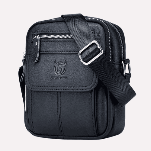 Petite Sacoche Bandoulière Homme en Cuir Véritable Vintage