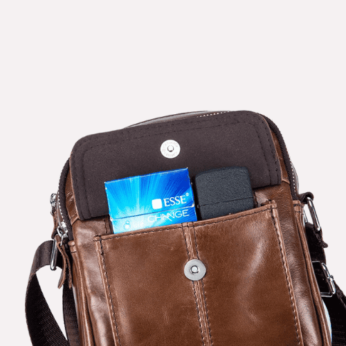 Petite Sacoche Bandoulière Homme en Cuir Véritable Vintage