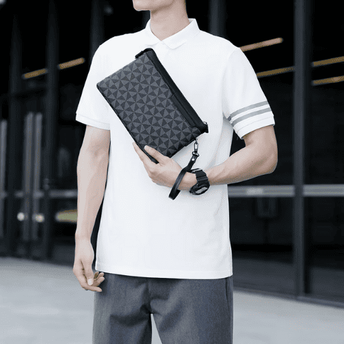 Pochette Enveloppe Business à Motif Géométrique 3D