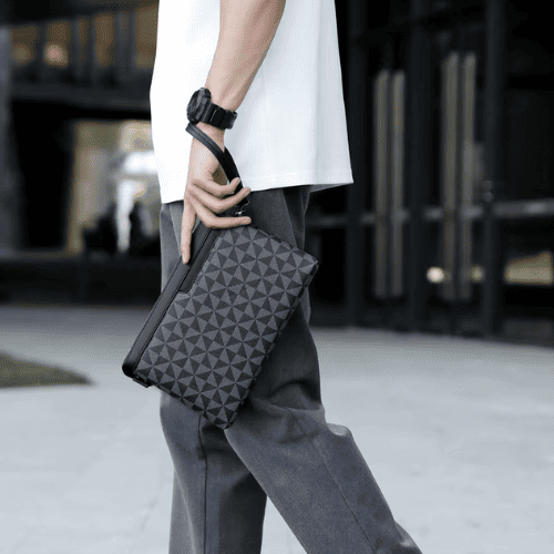 Pochette Enveloppe Business à Motif Géométrique 3D