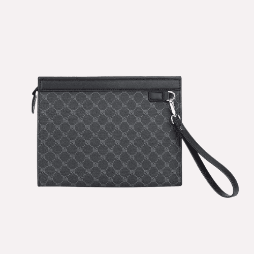 Pochette Homme Enveloppe à Motif Damier Noir