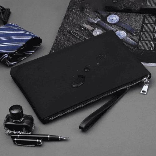 Pochette d'Affaires Ultra-Plate Minimaliste Noir