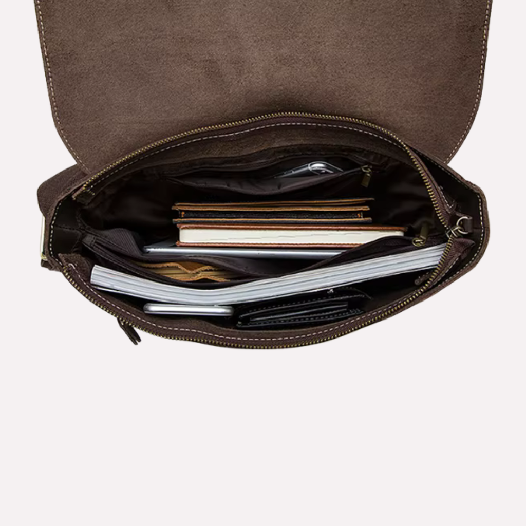 Porte-documents Homme en Cuir de Vachette - 15 Pouces