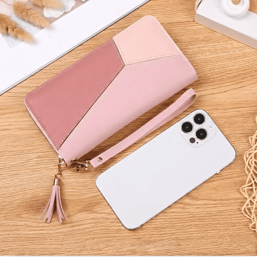 Portefeuille Femme Patchwork avec Anse - Multi-rangements