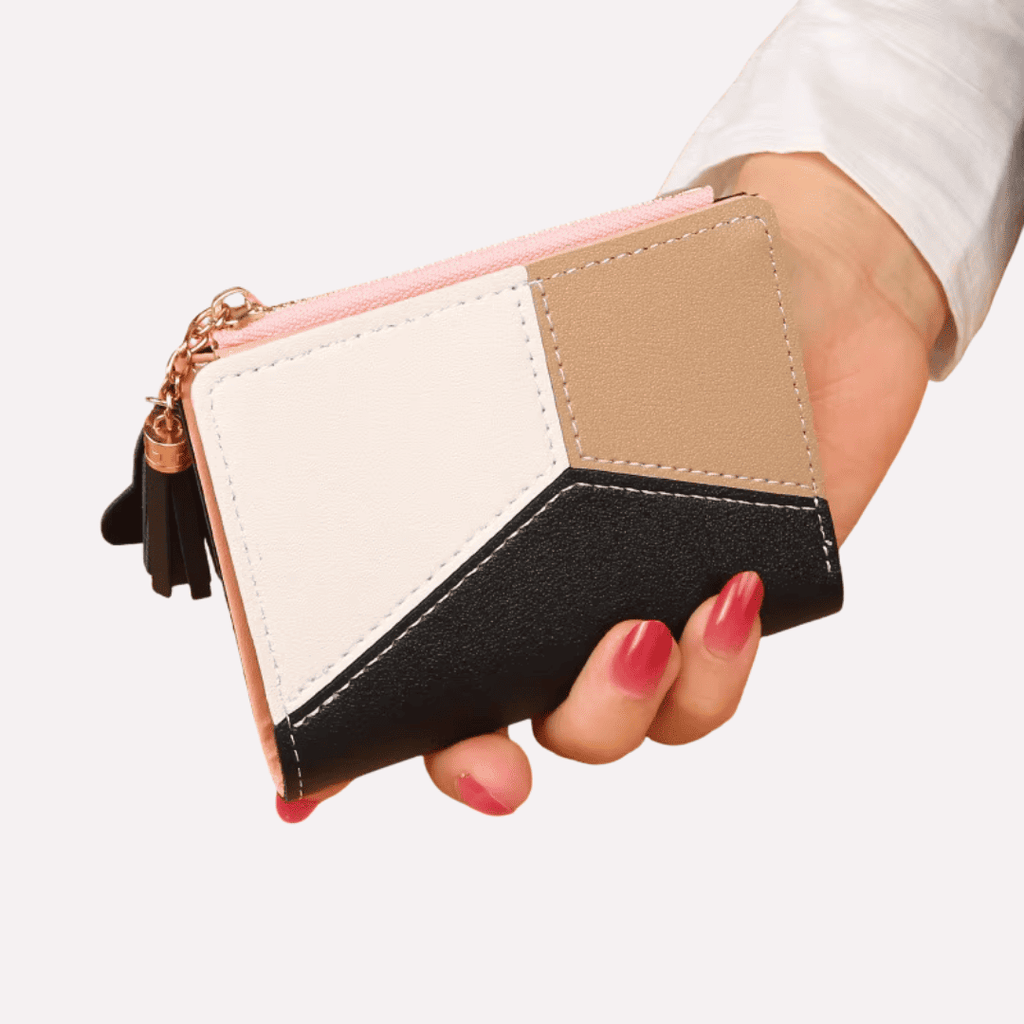 Portefeuille Femme Patchwork avec Anse - Multi-rangements