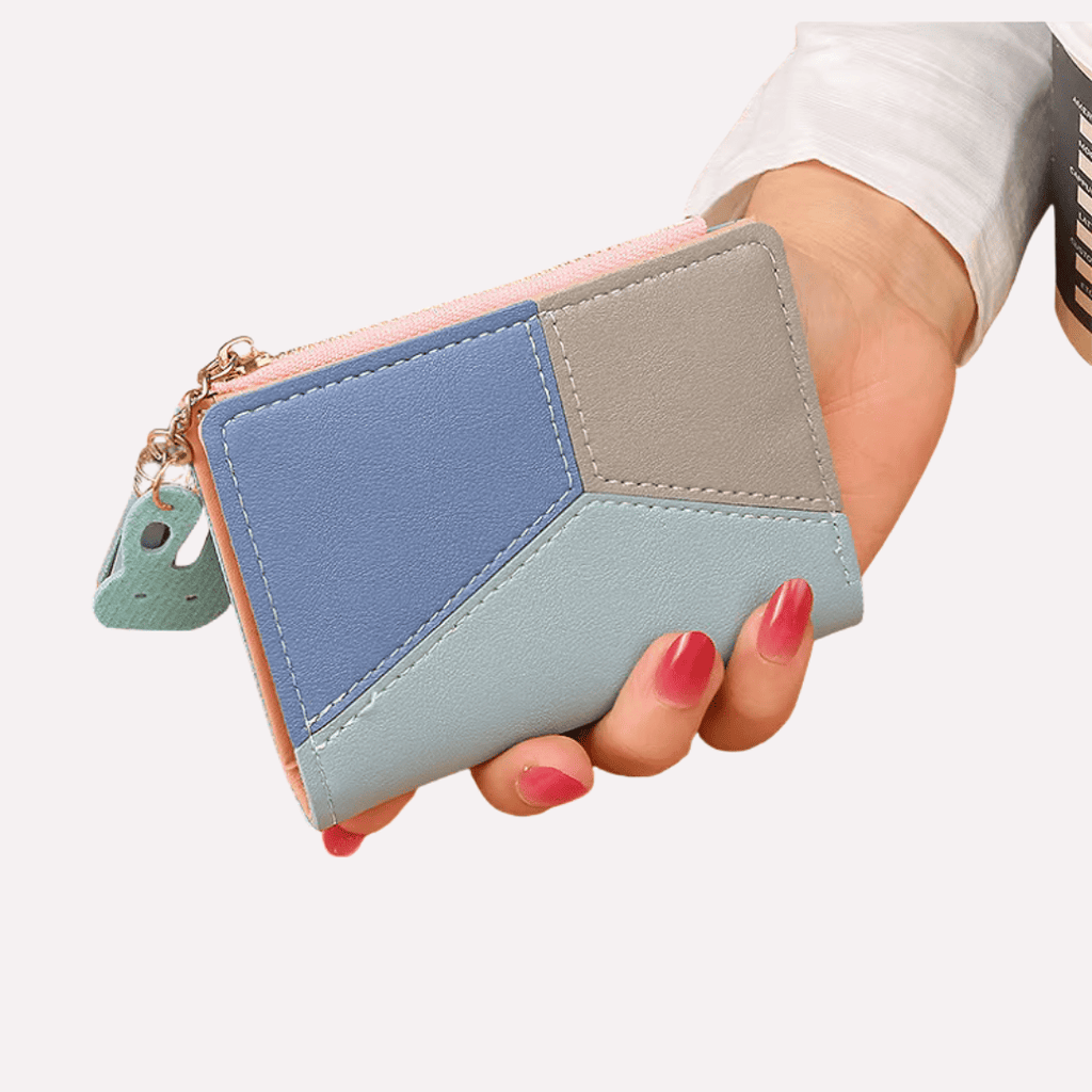 Portefeuille Femme Patchwork avec Anse - Multi-rangements