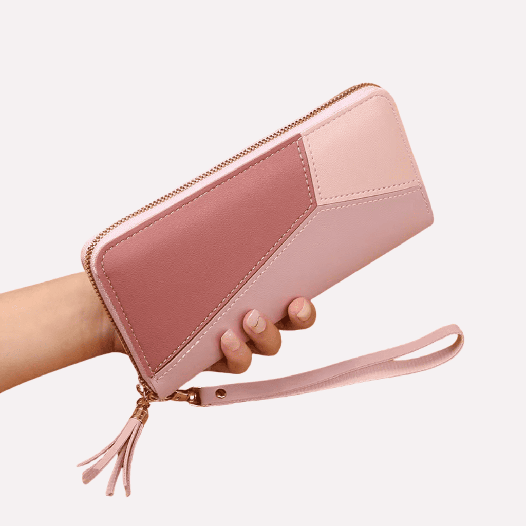 Portefeuille Femme Patchwork avec Anse - Multi-rangements