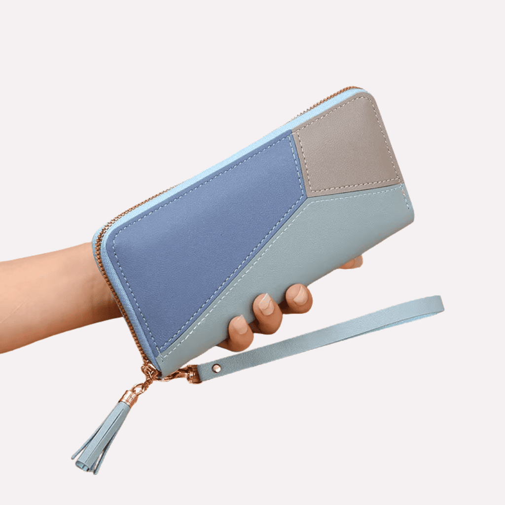 Portefeuille Femme Patchwork avec Anse - Multi-rangements