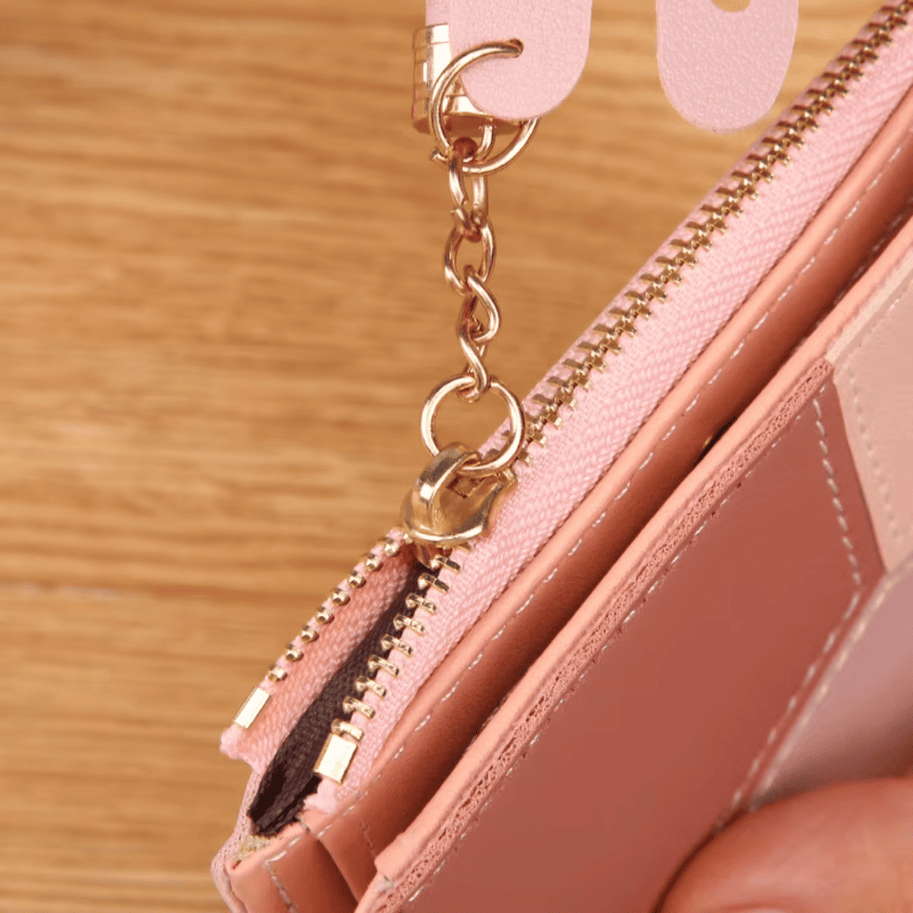 Portefeuille Femme Patchwork avec Anse - Multi-rangements