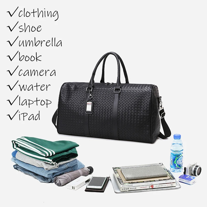 Large Capacity Travel Bag, Made Of PU Leather Material, Designed As A Single/Double Shoulder Bag, Multifunctional Travel Bag