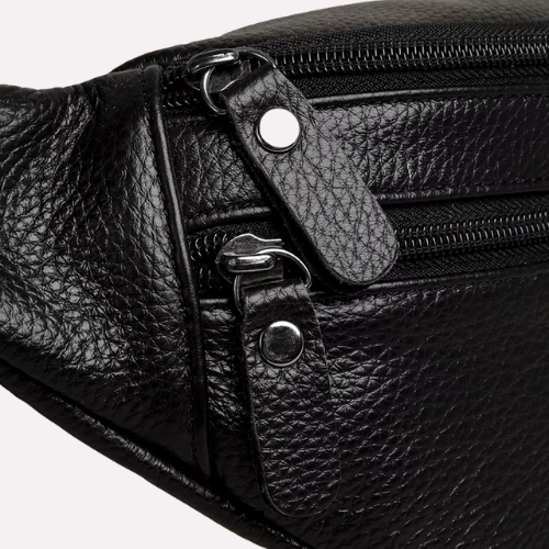 Sac Banane Homme en Cuir Véritable Grainé