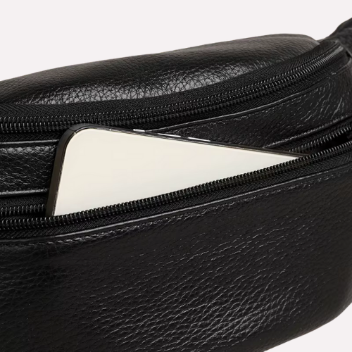 Sac Banane Homme en Cuir Véritable Grainé