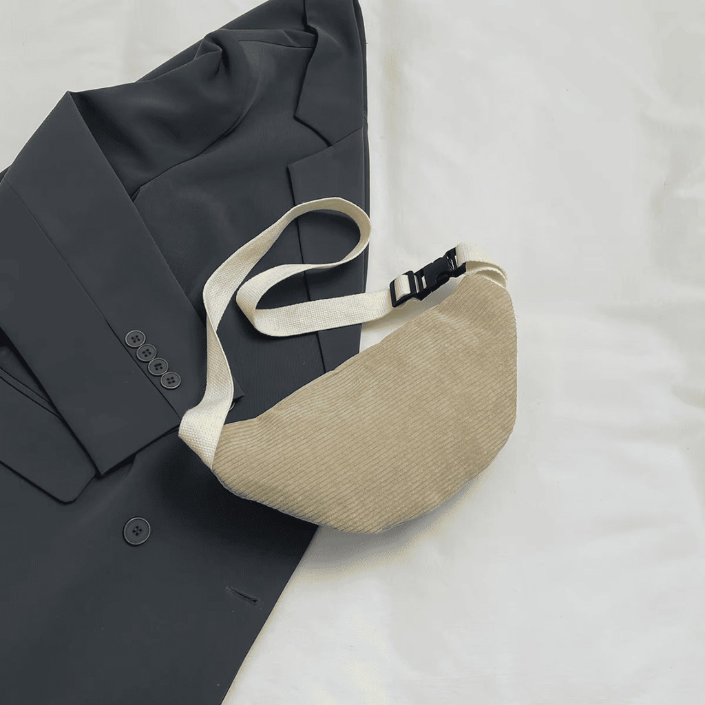 Sac Banane en Velours Côtelé - Bandoulière Ajustable