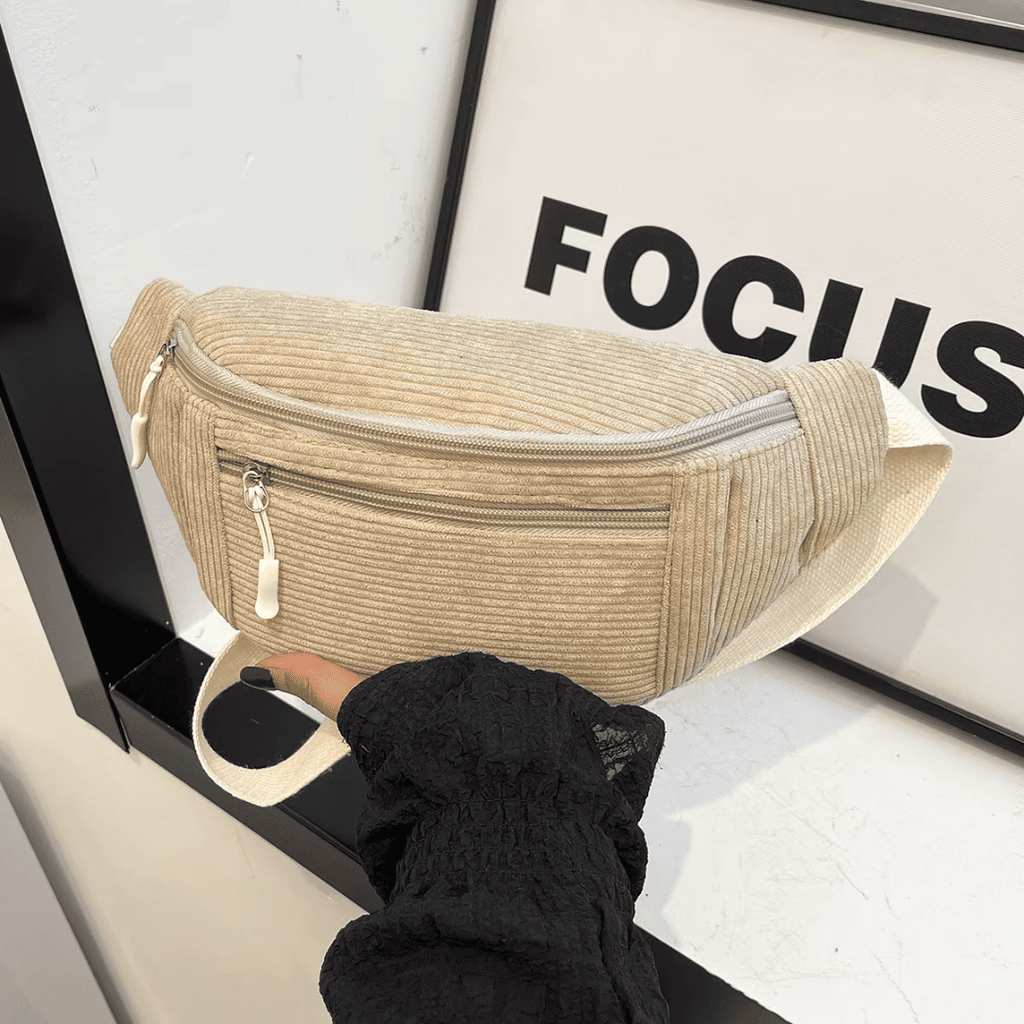 Sac Banane en Velours Côtelé - Bandoulière Ajustable