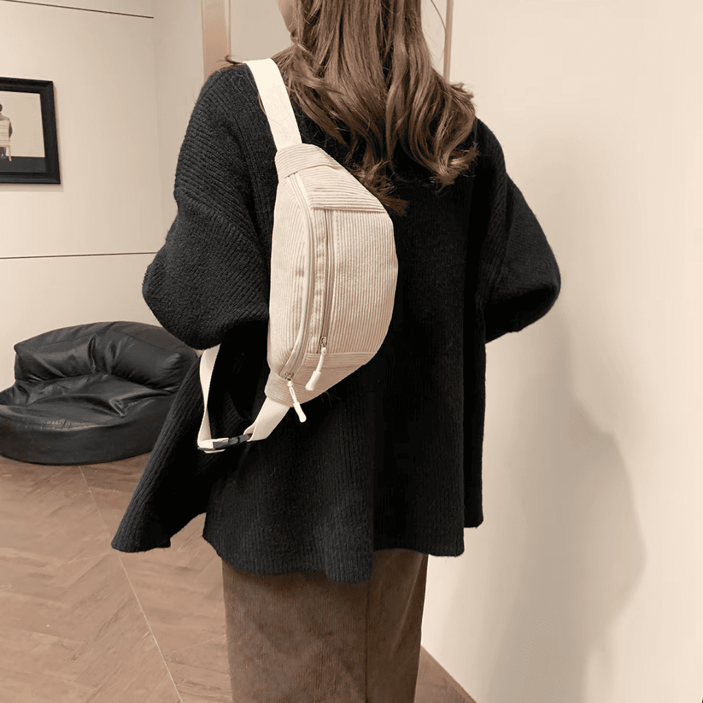 Sac Banane en Velours Côtelé - Bandoulière Ajustable
