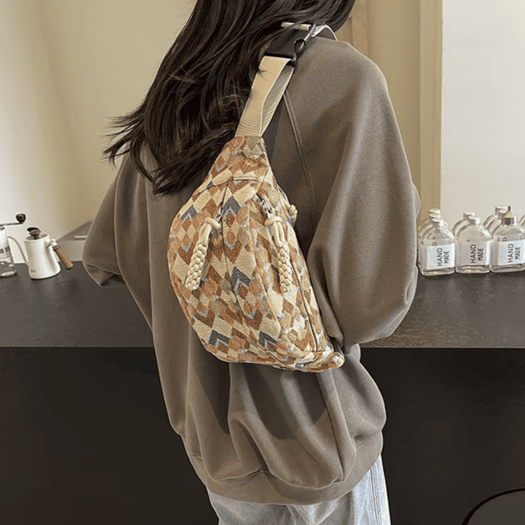 Sac Banane Femme Bohème - Nylon Géométrique