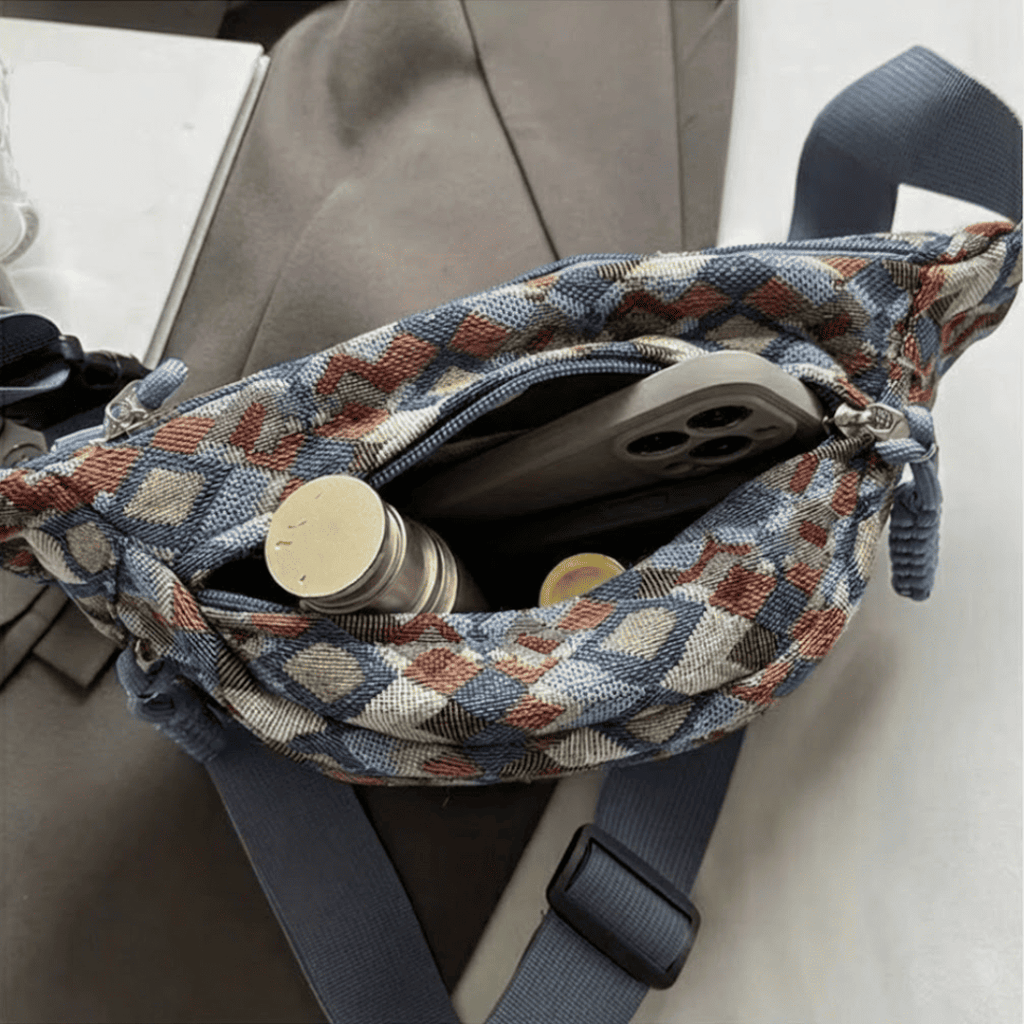 Sac Banane Femme Bohème - Nylon Géométrique
