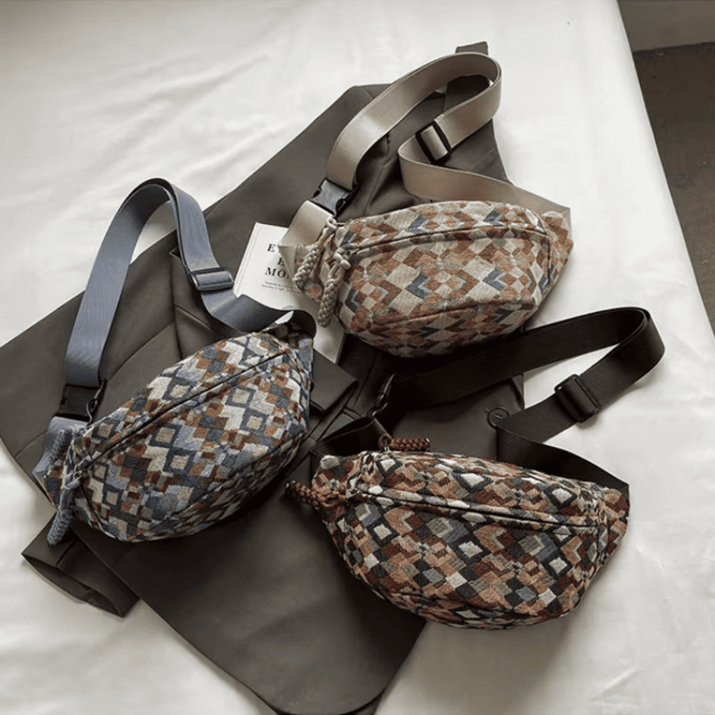 Sac Banane Femme Bohème - Nylon Géométrique