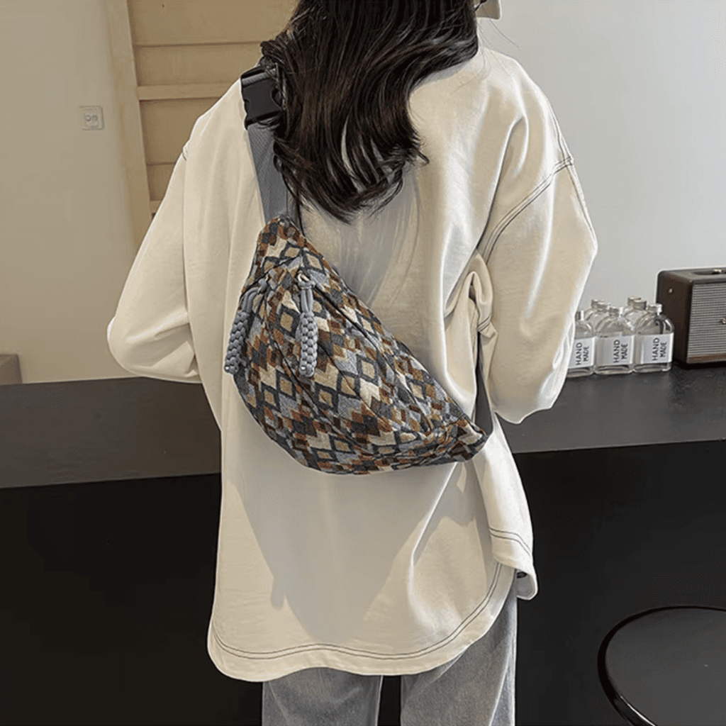 Sac Banane Femme Bohème - Nylon Géométrique