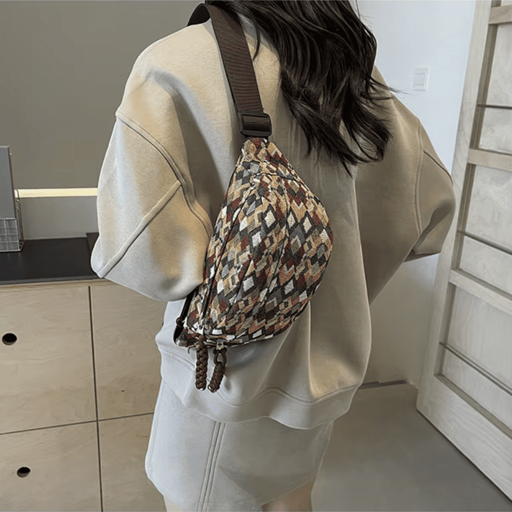 Sac Banane Femme Bohème - Nylon Géométrique