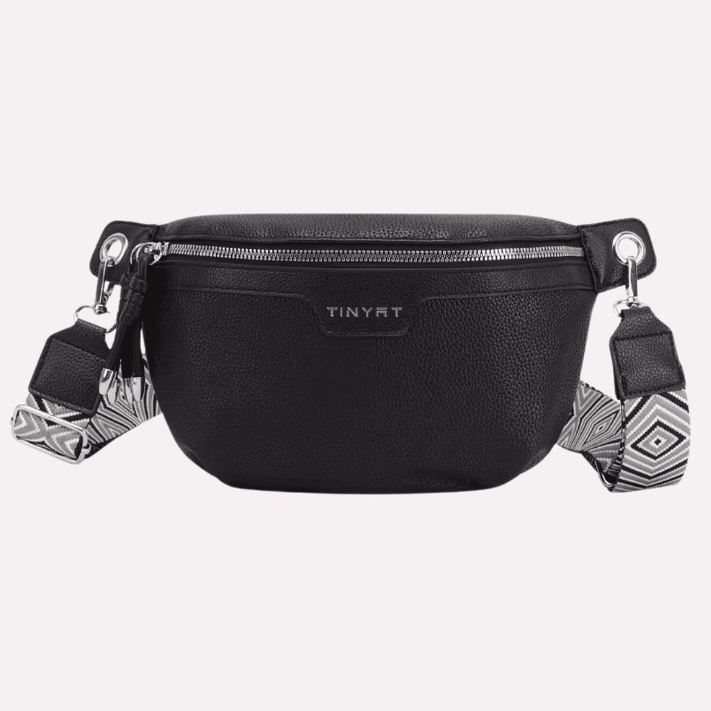 Set Sac Banane Femme avec Bandoulière et Porte-cartes - Noir