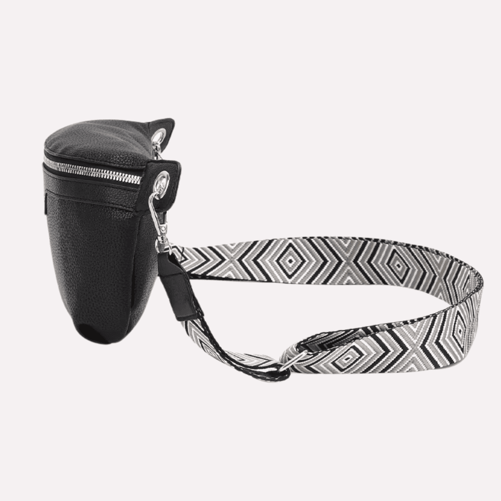 Set Sac Banane Femme avec Bandoulière et Porte-cartes - Noir