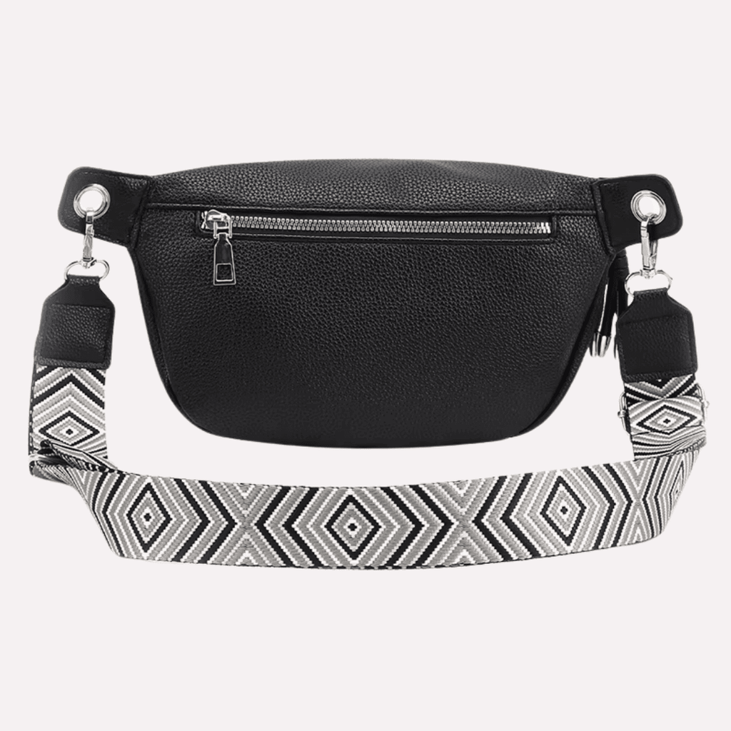 Set Sac Banane Femme avec Bandoulière et Porte-cartes - Noir