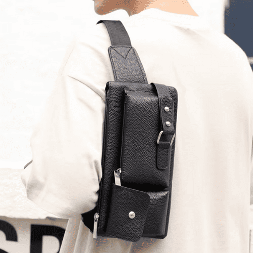 Sac Banane Multipoches en Polyuréthane Grainé