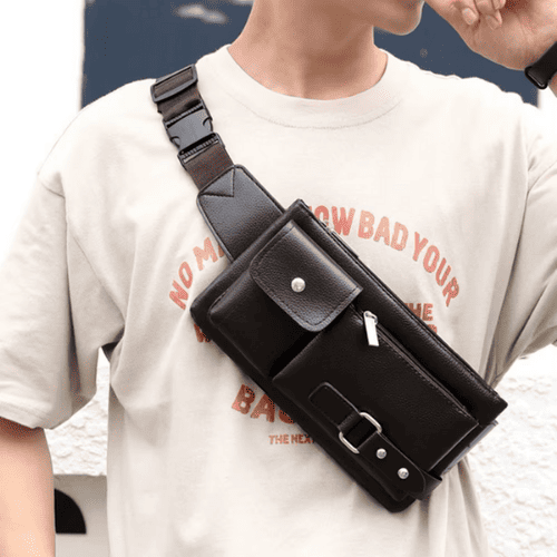Sac Banane Multipoches en Polyuréthane Grainé