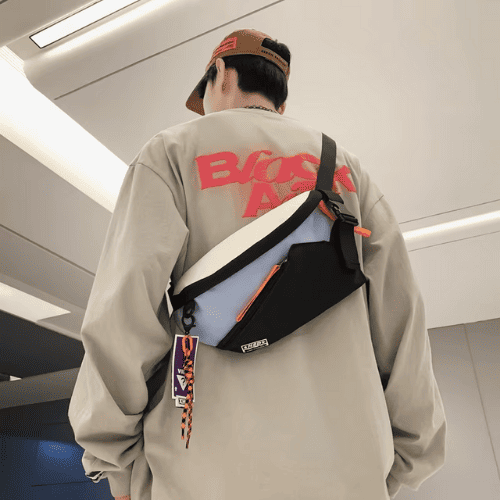Sac Banane Streetwear Tricolore en Nylon Technique