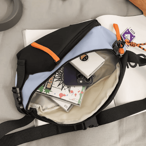 Sac Banane Streetwear Tricolore en Nylon Technique