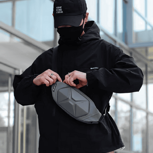 Sac Banane à Coque Rigide Géométrique Déperlant