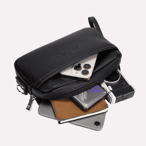 Sacoche Compact Convertible en Cuir PU