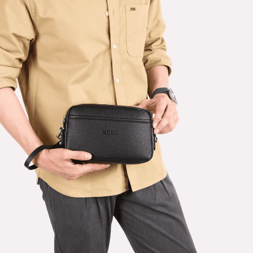 Sacoche Compact Convertible en Cuir PU