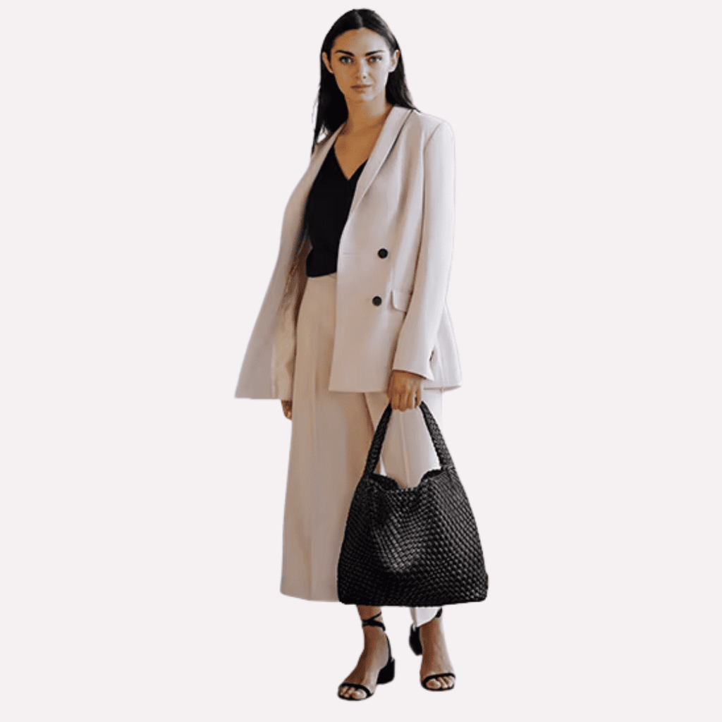 Set Sac Cabas Femme Tressé et sa Pochette