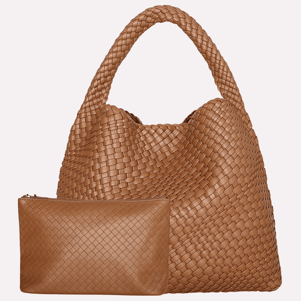 Set Sac Cabas Femme Tressé et sa Pochette
