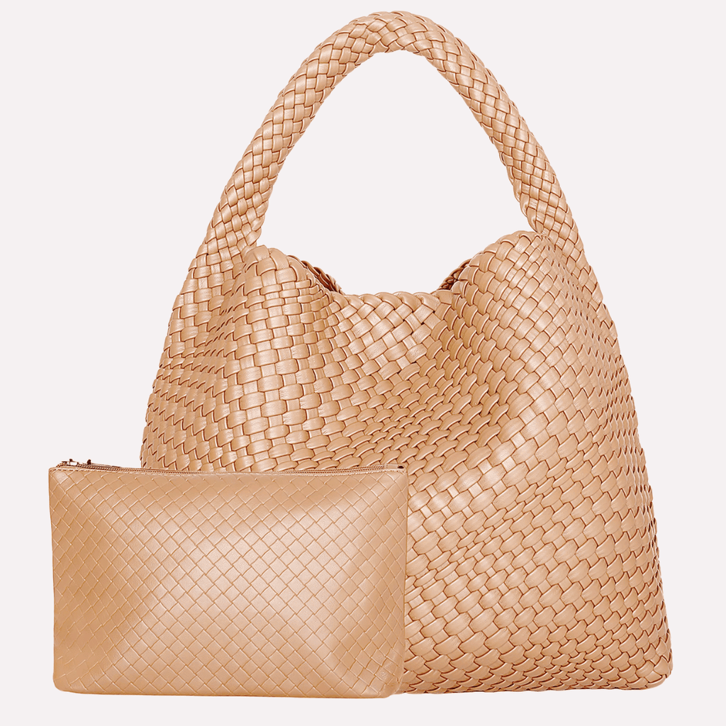Set Sac Cabas Femme Tressé et sa Pochette
