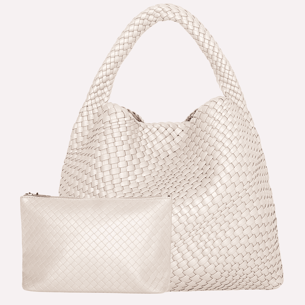 Set Sac Cabas Femme Tressé et sa Pochette