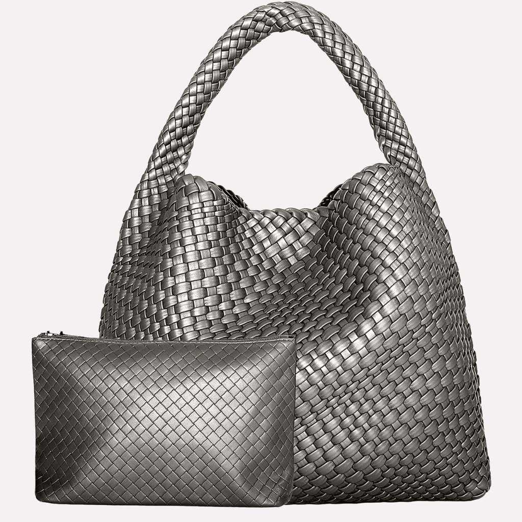 Set Sac Cabas Femme Tressé et sa Pochette