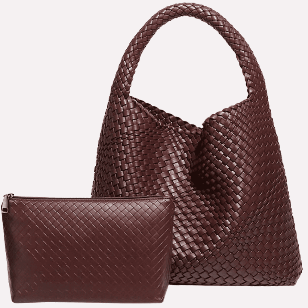 Set Sac Cabas Femme Tressé et sa Pochette