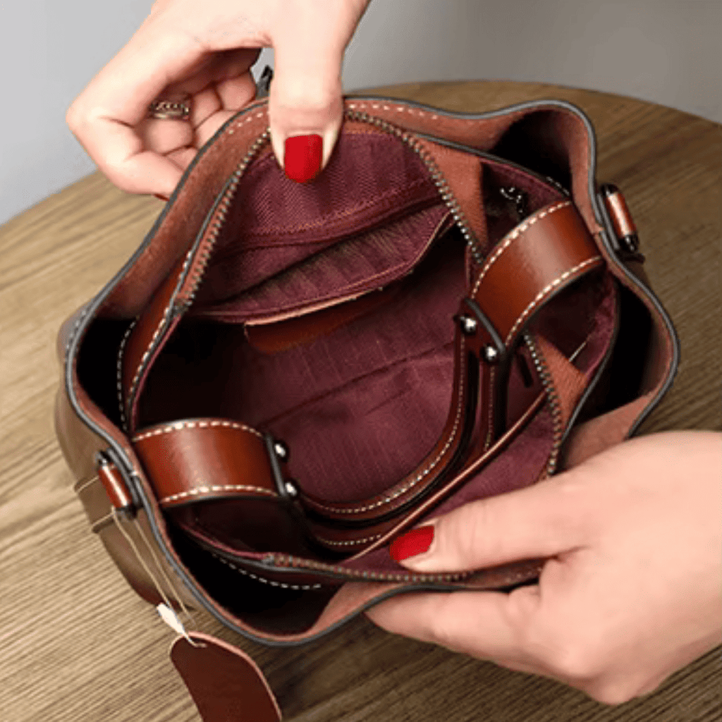 Sac Seau Femme Cuir de vachette Bandoulière Amovible