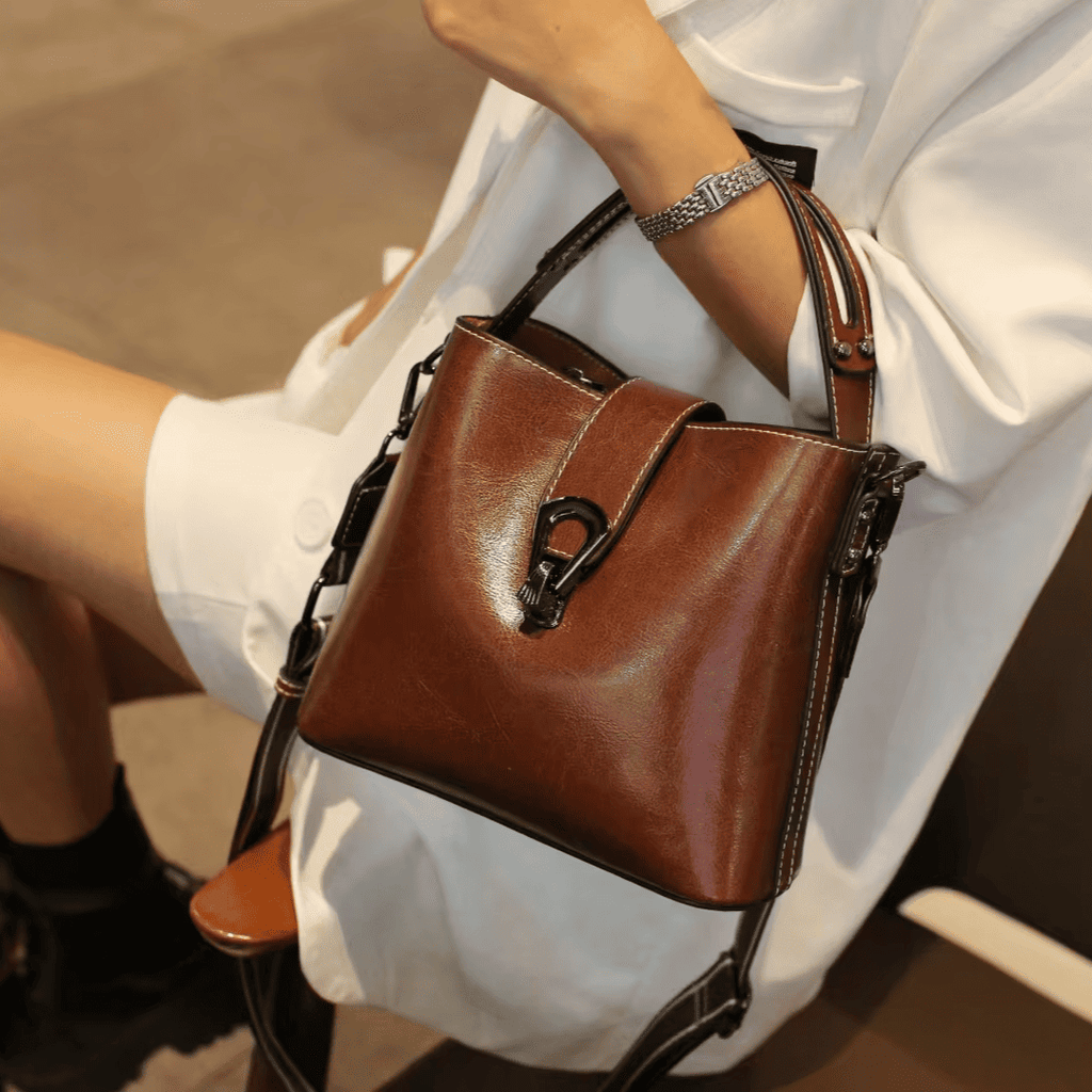 Sac Seau Femme Cuir de vachette Bandoulière Amovible