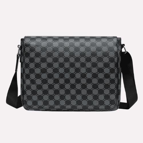 Sacoche Homme à Motif Damier (Gris ou Marron)