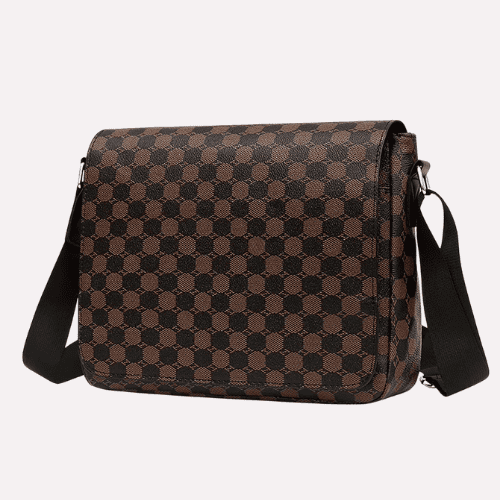 Sacoche Homme à Motif Damier (Gris ou Marron)