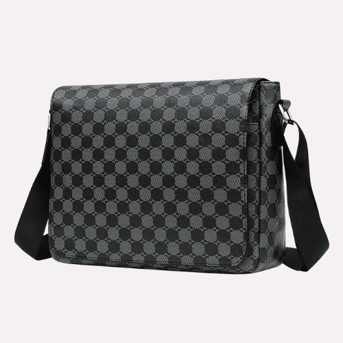 Sacoche Homme à Motif Damier (Gris ou Marron)