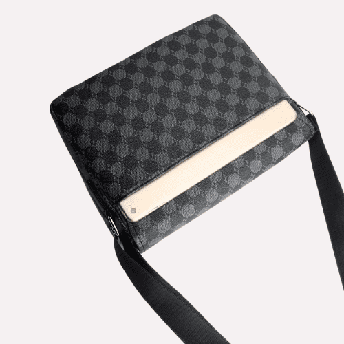 Sacoche Homme à Motif Damier (Gris ou Marron)