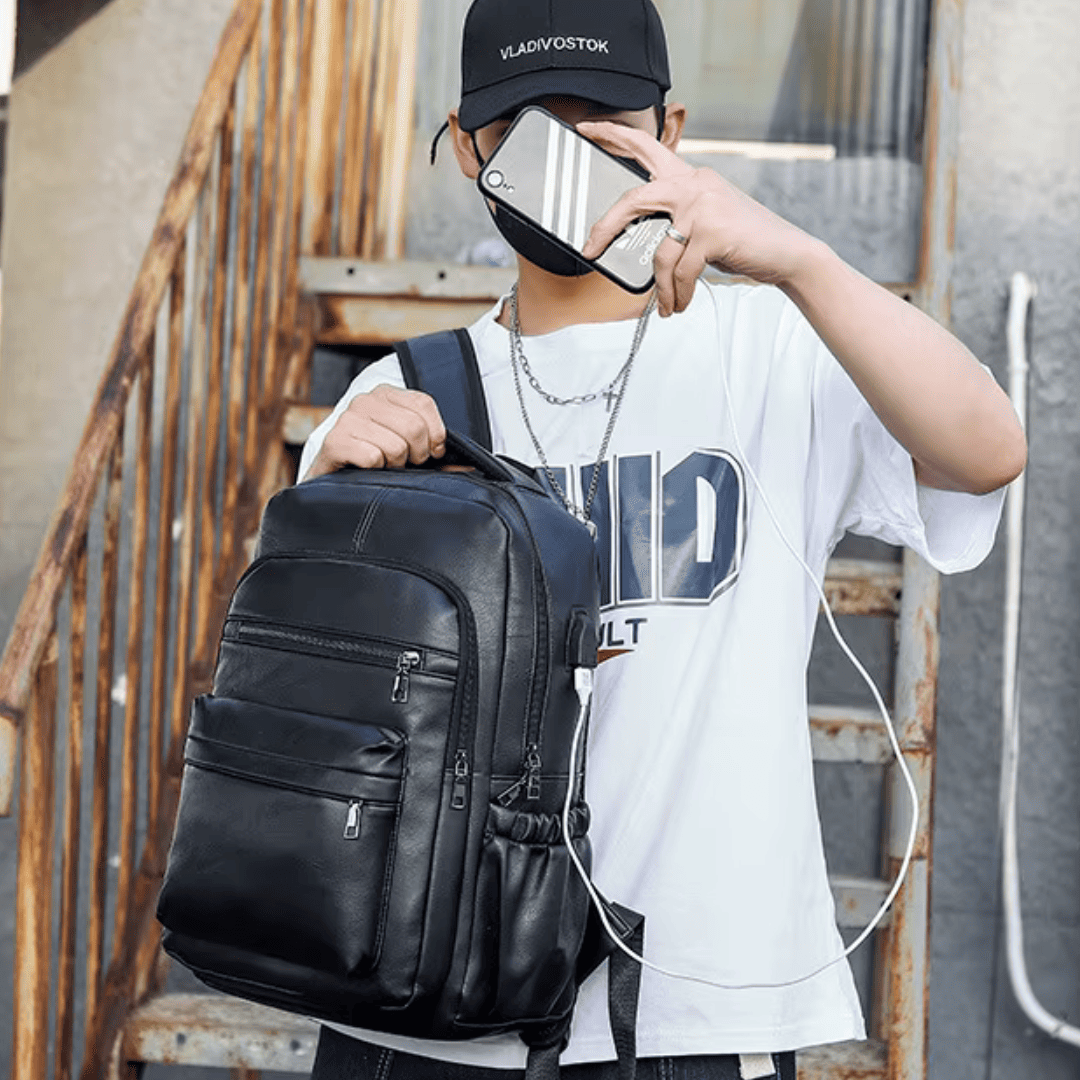 Sac à Dos Homme Ordinateur - Cuir PU