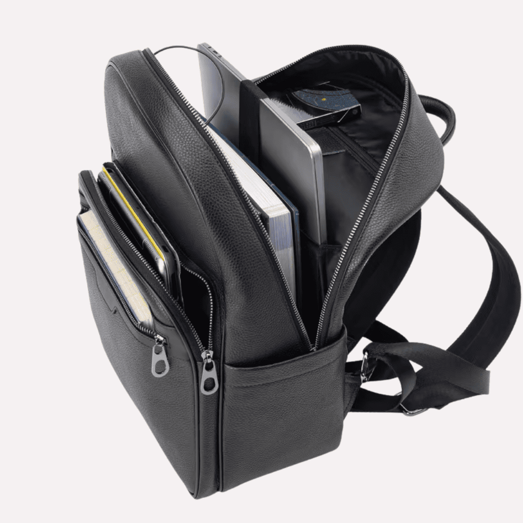 Sac à Dos Homme Ordinateur 15.6 Pouces Cuir de Vachette